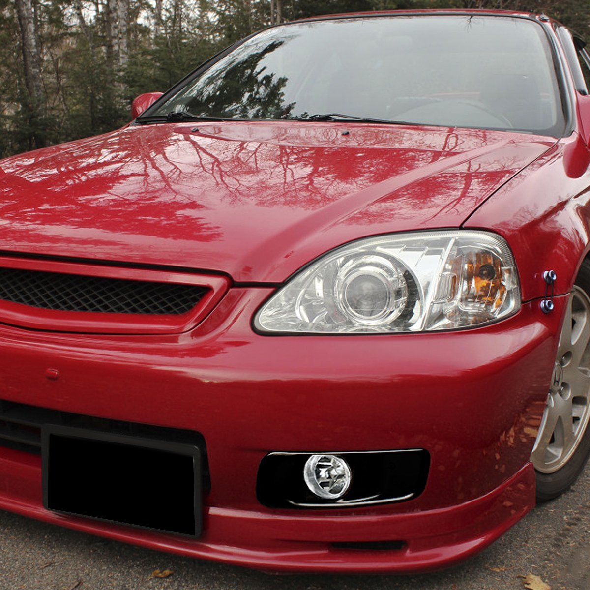 Fog Lights Assembly For 1999 2000 Honda Civic Clear Lens Halogen Lamps With Bezel Switch And Wiring Harness Driver Passenger