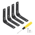 4pcs Floating Shelf Brackets X 4 Inch L-shape Wall Bracket Supports With Screws For Wood Shelves Cabinets Countertop Support 