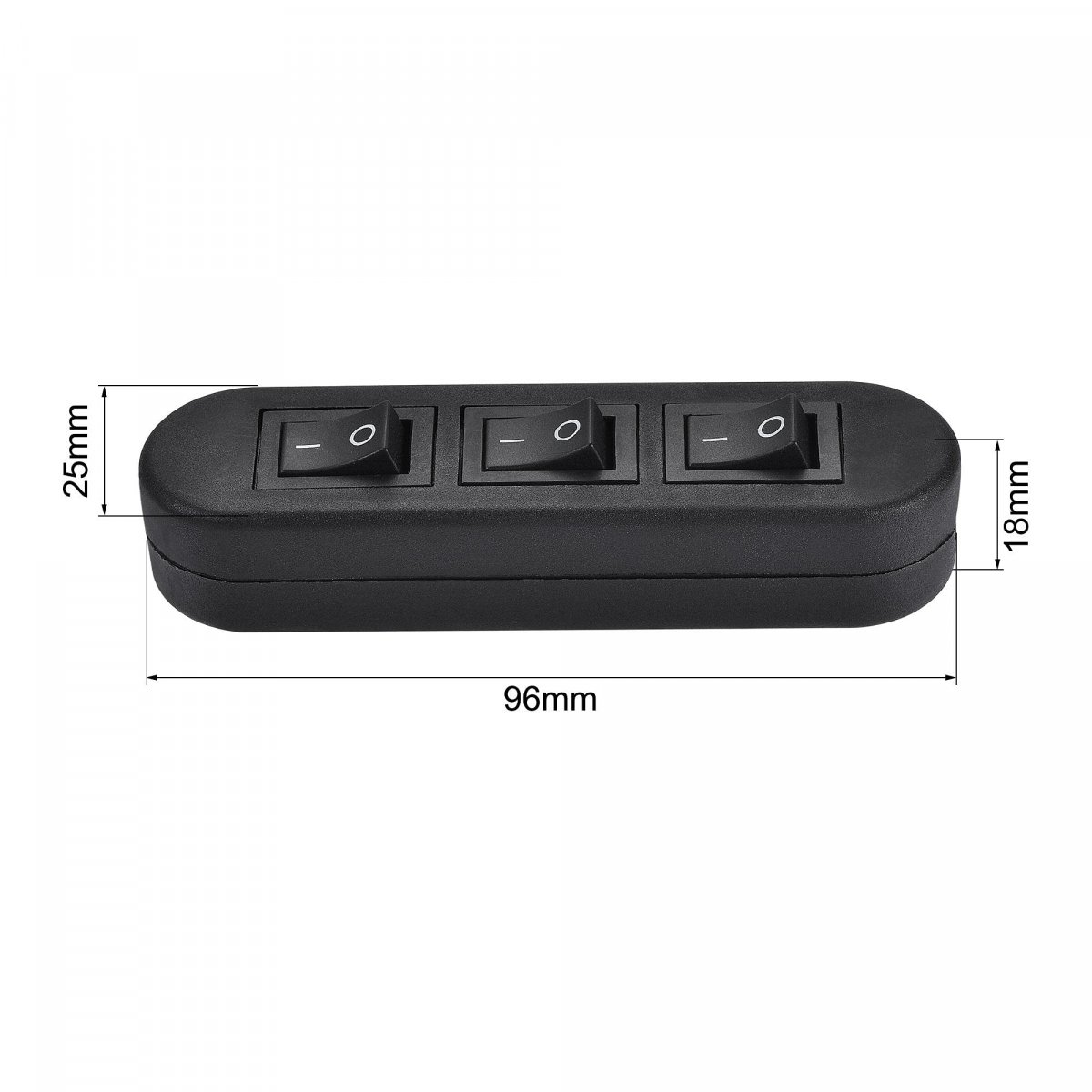 Cord Switch On-off Control Spst 3 Rocker For Bedroom Table Lamp Desk Light Black