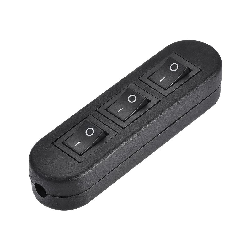 Cord Switch On-off Control Spst 3 Rocker For Bedroom Table Lamp Desk Light Black