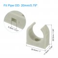 Uxcell 50pcs U-shaped Water Pipe Clamps Ppr Clips U Shaped Clip Fit For 20mm 0 79 Od Pipes And Tubing Hoses Support Grey