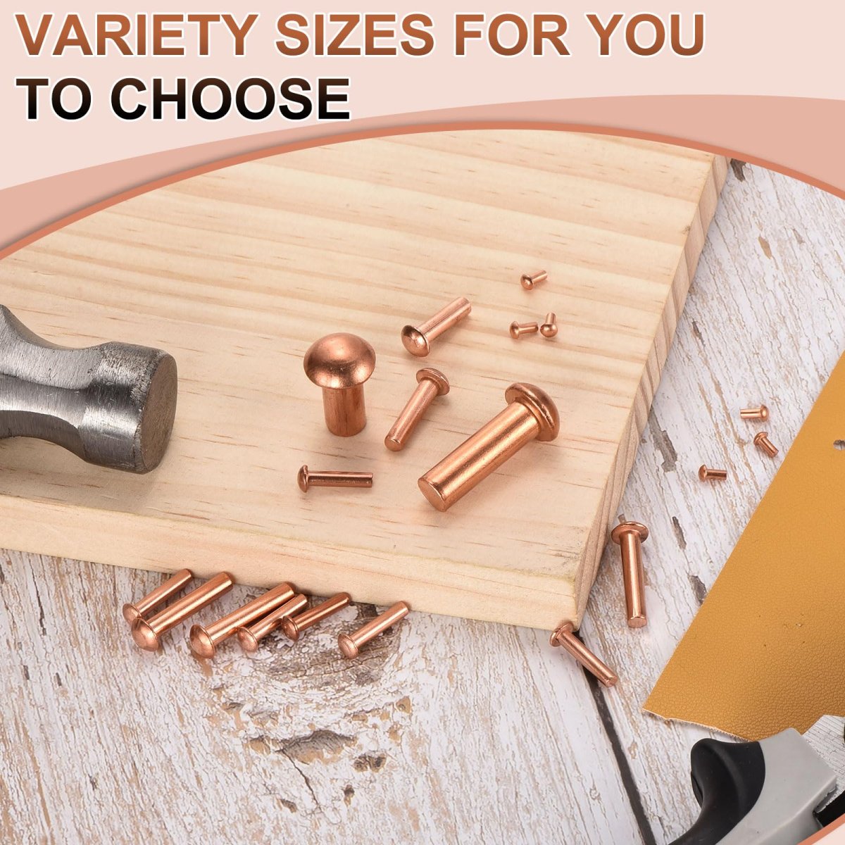 100 Pcs Copper Solid Rivets 1 8 X 5 Round Head Rivet Metal Fasteners Stud For Electrical Applications Finish Tone