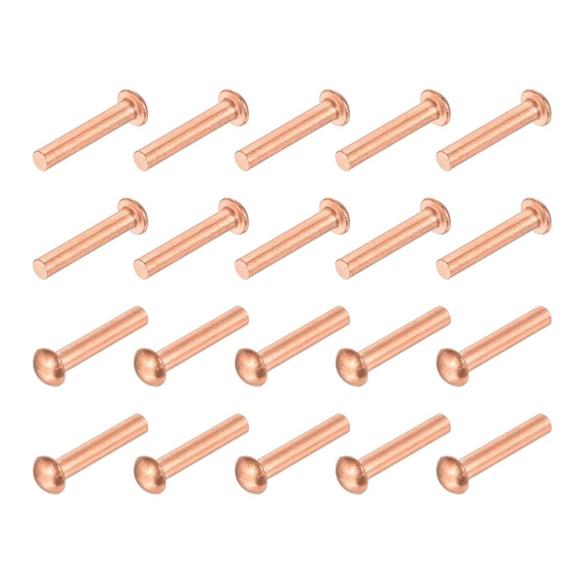 100 Pcs Copper Solid Rivets 1 8 X 5 Round Head Rivet Metal Fasteners Stud For Electrical Applications Finish Tone