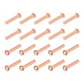 100 Pcs Copper Solid Rivets 1 8 X 5 Round Head Rivet Metal Fasteners Stud For Electrical Applications Finish Tone 