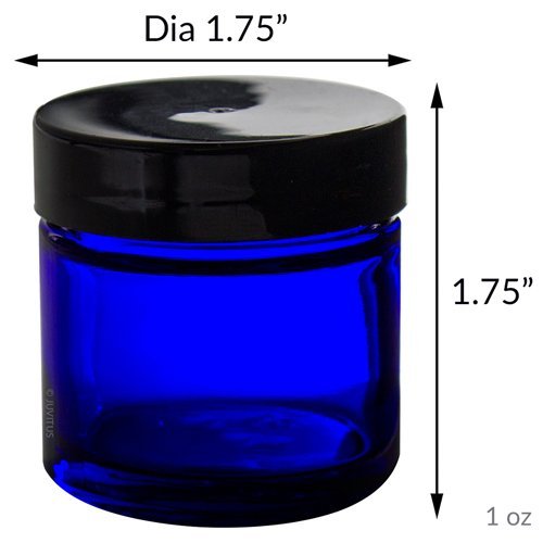 12 Piece Cobalt Blue Glass Straight Sided Jar Set Includes 6 1 Oz Jars And 2 Spatulas Labels