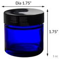 12 Piece Cobalt Blue Glass Straight Sided Jar Set Includes 6 -1 Oz Jars And -2 Spatulas Labels For Aromatherapy Essential Oils 