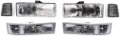 Driver And Passenger Side Headlight Kit For Chevrolet Astro 1995 To 2005 Halogen With Bulbs Corner Light Parking Composite 