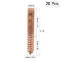 Uxcell 5 16-18 X 2-1 4 Hanger Bolts Double Head Dowel Screw For Wood Furniture 20pcs