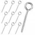 10 Pack M6 Screw Eye Hooks 3 3in Stainless Steel Heavy Duty Bolts For Wood Securing Cables Wire Terminal Ring Eyelet Indoor 
