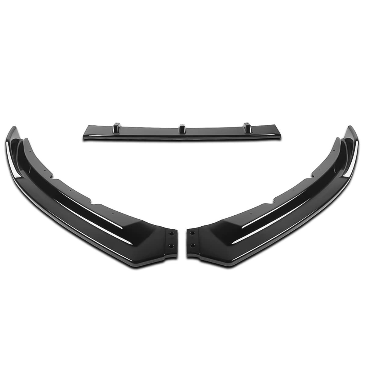 Auto Dynasty 3pcs Stp-style Car Front Bumper Lips Spoiler Wing Body Kit For Jaguar Xe 16-19 Gloss Black