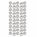 Uxcell 12 8mm-15 3mm 304 Stainless Steel Adjustable Tube Hose Clamps Silver Tone 50pcs
