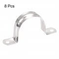 Uxcell 42mm 1 65 Rigid Pipe Strap 2 Hole Tube Straps 201 Stainless Steel Tension Clip Clamp 8pcs