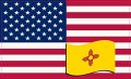 Stickertalk Usa And New Mexico Flag Vinyl Sticker 5 Inches By 3 