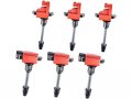 Red Ignition Coil Kit Set Of 6 For 1996-1999 Infiniti I30 