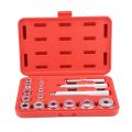 Qiilu Aluminum 17pcs Aluminium Wheel Bearing Race Seal Bush Driver Set Car Garage Tool Kit With Red Case