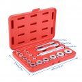 Qiilu Aluminum 17pcs Aluminium Wheel Bearing Race Seal Bush Driver Set Car Garage Tool Kit With Red Case