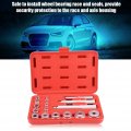 Qiilu Aluminum 17pcs Aluminium Wheel Bearing Race Seal Bush Driver Set Car Garage Tool Kit With Red Case