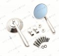 Httmt Mt252-027- Silver Round Cnc Rear View Side Mirrors Compatible With Bmw Motorcycles 10mm 8mm