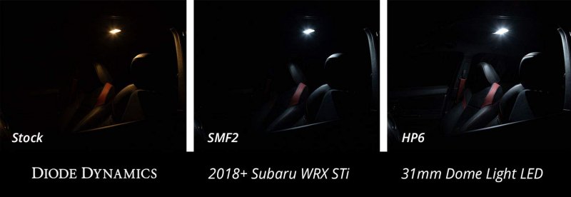 Diode Dynamics Dome Light Led For Subaru Wrx 2015-2023 One 31mm Festoon Smf2 Warm White 3000k
