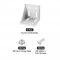 Uxcell 2set Inside Corner Bracket Gusset Kits 78x78x79mm 8080 Angle Connector For 6060 Series Aluminum Profile Silver 16 X Hex