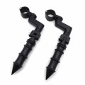 Xkh- Motorcycle Black Bamboo Style Foot Peg Footrest With Mounting Kit Clamps Fits Front Engine Guards 1 4 Diameter Tubing