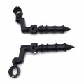 Xkh- Motorcycle Black Bamboo Style Foot Peg Footrest With Mounting Kit Clamps Fits Front Engine Guards 1 4 Diameter Tubing