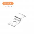 Uxcell 40 Pcs Pipe Strap 304 Stainless Steel Support Fit For 3 8in 9mm Tube Tension Clip With 1 Hole 3mm Height Continuouss Emt