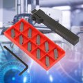 Lathe Turning Tool Insert Holder Bit Set Mgehr1212-3 Cut Off Grooving Parting 10pcs Mgmn300 Indexable Carbide Inserts Blades