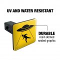 Alien Abduction Hazard Warning Sign Tow Trailer Hitch Cover Plug Insert