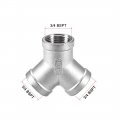 Uxcell Stainless Steel 304 Cast Pipe Fitting 3 4 Bspt Female Class 150 Y Shaped Connector Coupler