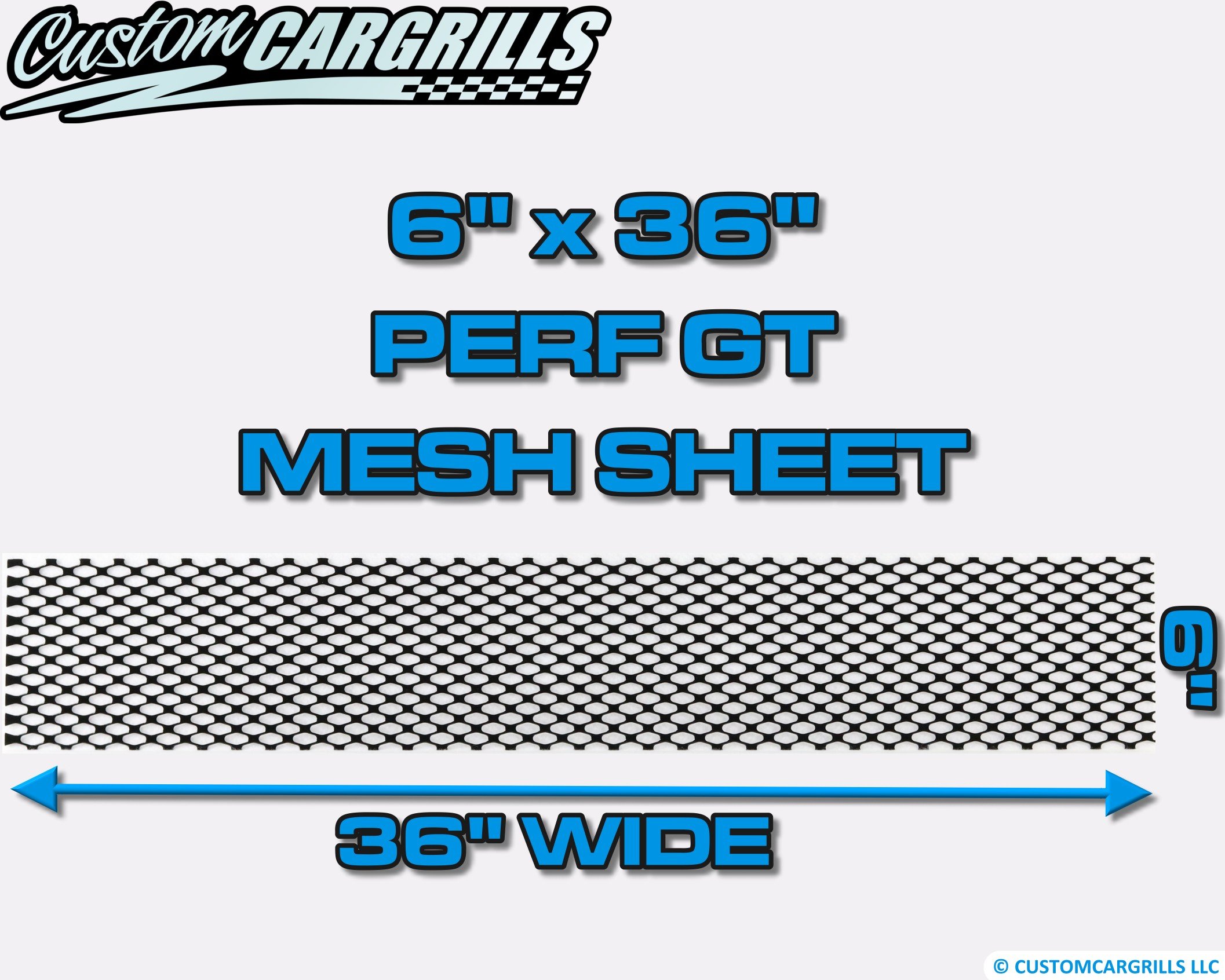 Ccg 6 X36 Perforated Gt Grill Mesh Sheet Gloss Black