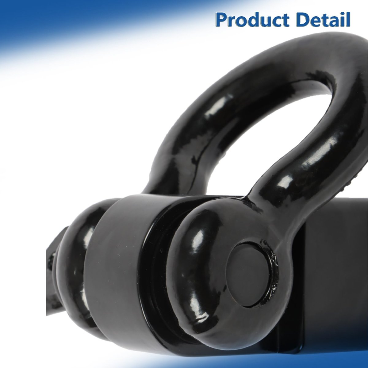3 4 In D Ring Shackle Tow Hook With 2 Hitch Receiver And 5 8 Pin 45000 Lbs Capacity Powder Coated Black Replacement For Trucks