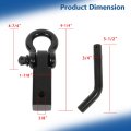 3 4 In D Ring Shackle Tow Hook With 2 Hitch Receiver And 5 8 Pin 45000 Lbs Capacity Powder Coated Black Replacement For Trucks