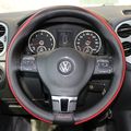Circle Cool 47013 Black And Red Pvc Leather Steering Wheel Stitch On Wrap Cover 14 5 To 15 Needle Thread 