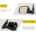 Black Left Side Mirror Fit For 2007-2017 Toyota Tundra Smooth Glass Manual Folding Heated