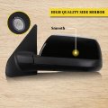 Black Left Side Mirror Fit For 2007-2017 Toyota Tundra Smooth Glass Manual Folding Heated