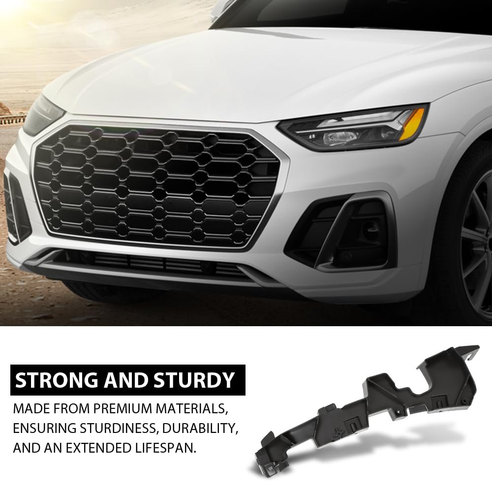 Front Left Outer Bumper Cover Support For Audi Q5 2021 2022 2023 2024 Driver Side Part Number 80a807277d Black Polypropylene Pp