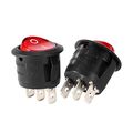 Uxcell Red Lamp Backlit On Off 3 Terminal Spst 2 Position I O Mini Round Button Toggle Light Rocker Switch Ul Listed Ac 250v