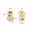 Uxcell Hex Coupler 6mm Bore Motor Brass Shaft Coupling Connector For Car Wheels Tires 4pcs