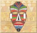 African Face Motif On Tan Double Toggle Switchplate Switch Plate Cover 