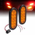True Mods 2pc 6 Amber Oval Led Trailer Tail Light Kit Dot Fmvss 108 Sae I6 Grommet Plug Included Ip67 Waterproof Park Turn 