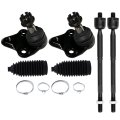 6-piece Fit For 2004009 Toyota Prius Front Lower Ball Joint 2 Inner Tie Rod End 2 Steering Rack Boot 