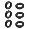 M25x1 5mm Retaining Four-slot Slotted Round Nut 6pcs Carbon Steel Lock For Various Rolling Bearings Industrial Field Black 