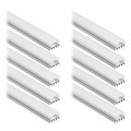 Torchstar 10-pack 1m 3 3ft Shallow Flush Mount U-shape Aluminum Channel Led Extrusion For Flex Hard Strip Light Oyster White 