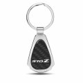 Ipick Image Compatible With Nissan 370z Real Black Carbon Fiber Chrome Metal Teardrop Key Chain