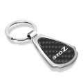 Ipick Image Compatible With Nissan 370z Real Black Carbon Fiber Chrome Metal Teardrop Key Chain
