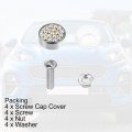 X Autohaux 1 Set Bling Car License Plate Fasteners Screws Caps Covers Multicolor Universal Rhinestone Bolt Cap Plastic Washer