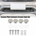 X Autohaux 1 Set Bling Car License Plate Fasteners Screws Caps Covers Multicolor Universal Rhinestone Bolt Cap Plastic Washer
