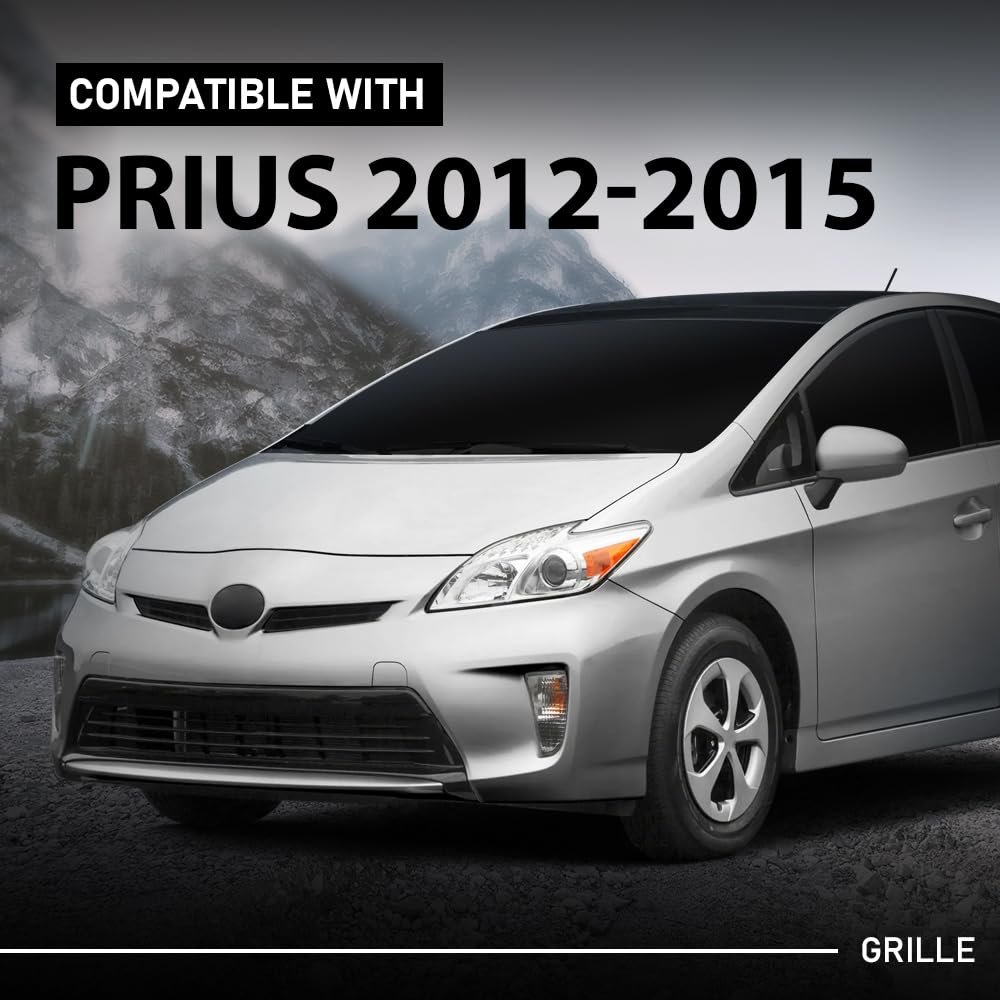 Front Grille For Toyota Prius 2012 2013 2014 2015 Fits Base Five Four Three Two One Persona Series And Plug In Black Upper