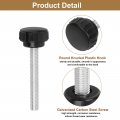 Uxcell 16pcs Round Knurled Thumb Screws M8 X 55mm Carbon Steel Zinc Plated Thread Thumbscrew Clamping Knob Screw For Quick